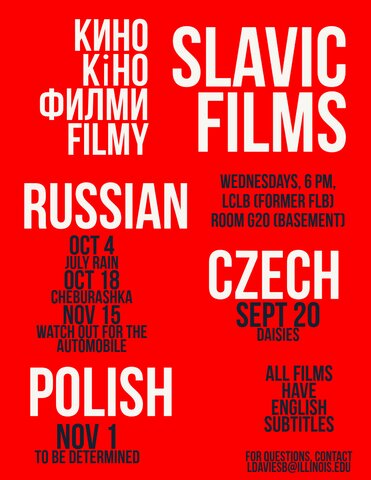 Poster for Slavic Film Series