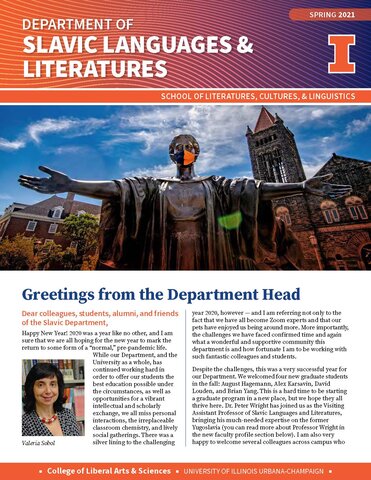 First page of Spring 2021 newsletter