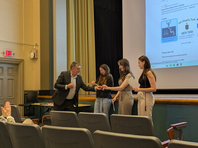 Prof Gasyna awarding Dobro Slovo inductees